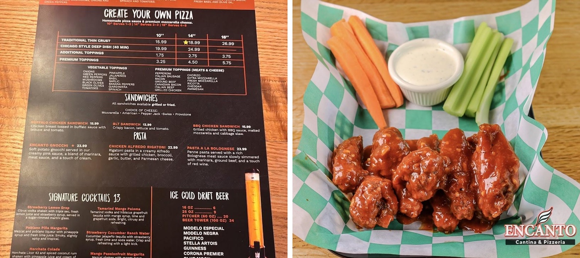 Encanto Cantina & Pizzeria Menu